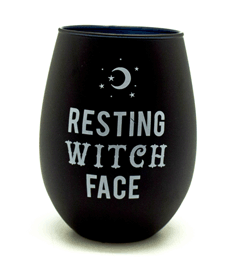 Glass Resting Witch Face Stemless Wine/Water Glass